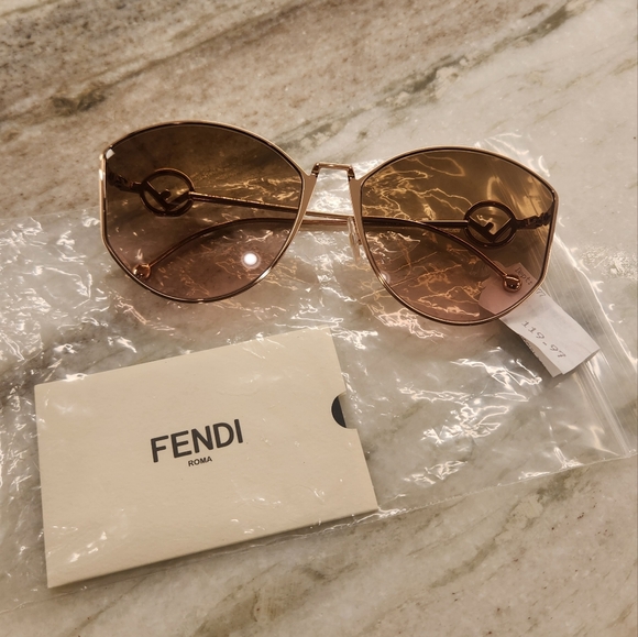 Fendi Metallic Pink Sunglasses - Picture 1 of 8